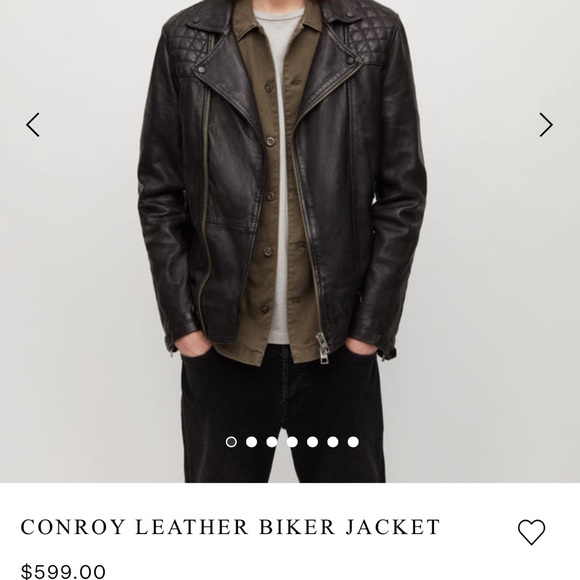 ALL SAINTS Leather Coat - Picture 3 of 4